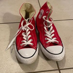 Red converse high tops